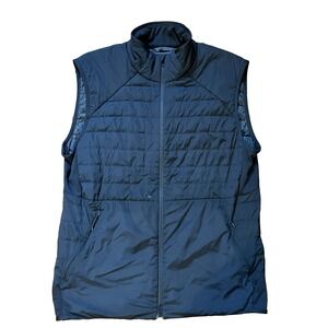 Lululemon Vest Mens Large Black Down For It All Full Zip Pockets Puffer **FLAW**